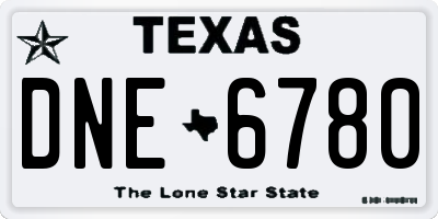 TX license plate DNE6780