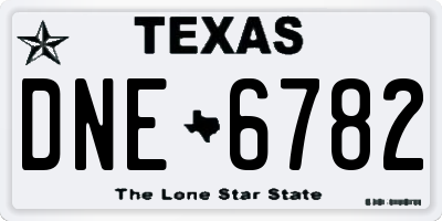 TX license plate DNE6782