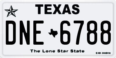 TX license plate DNE6788