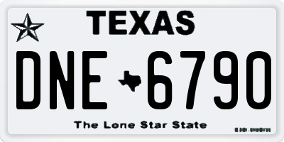 TX license plate DNE6790