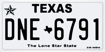 TX license plate DNE6791