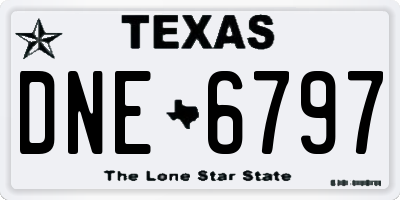 TX license plate DNE6797