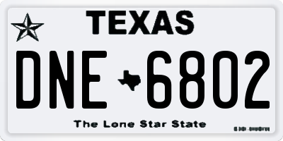 TX license plate DNE6802