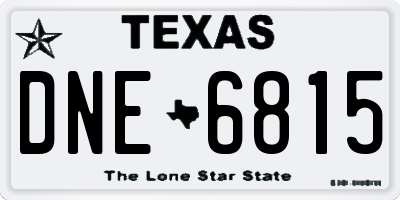 TX license plate DNE6815