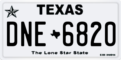 TX license plate DNE6820