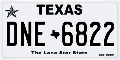 TX license plate DNE6822