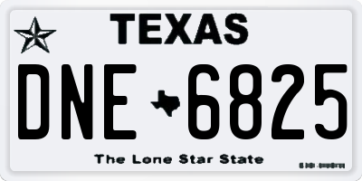 TX license plate DNE6825