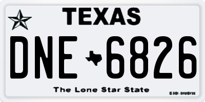 TX license plate DNE6826