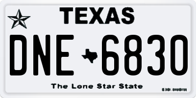 TX license plate DNE6830