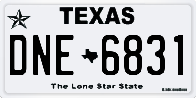 TX license plate DNE6831