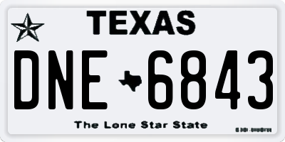 TX license plate DNE6843