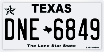 TX license plate DNE6849