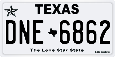 TX license plate DNE6862