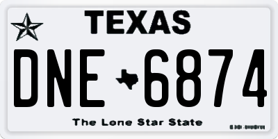 TX license plate DNE6874