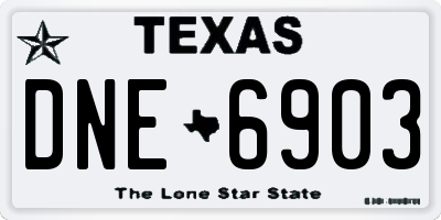 TX license plate DNE6903