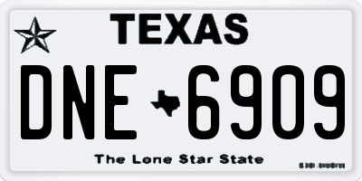 TX license plate DNE6909