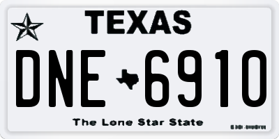 TX license plate DNE6910