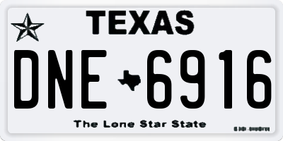 TX license plate DNE6916
