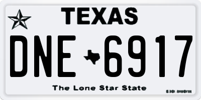 TX license plate DNE6917