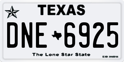 TX license plate DNE6925