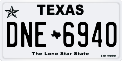TX license plate DNE6940