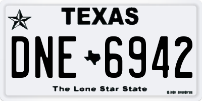 TX license plate DNE6942