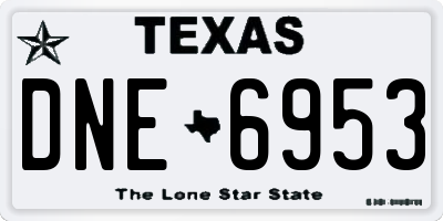 TX license plate DNE6953