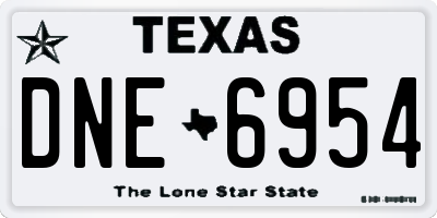 TX license plate DNE6954