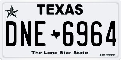 TX license plate DNE6964