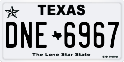 TX license plate DNE6967