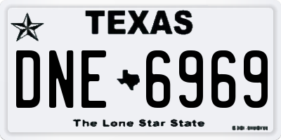 TX license plate DNE6969