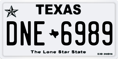 TX license plate DNE6989