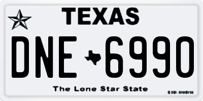 TX license plate DNE6990