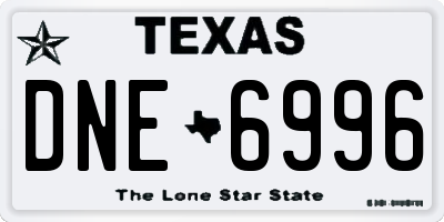 TX license plate DNE6996
