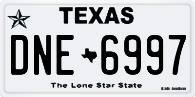 TX license plate DNE6997