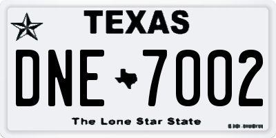 TX license plate DNE7002