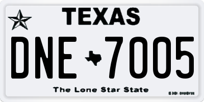 TX license plate DNE7005