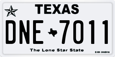 TX license plate DNE7011