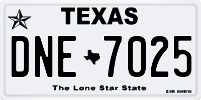 TX license plate DNE7025