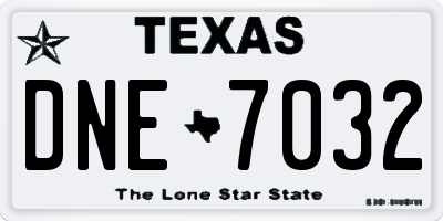 TX license plate DNE7032
