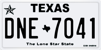 TX license plate DNE7041