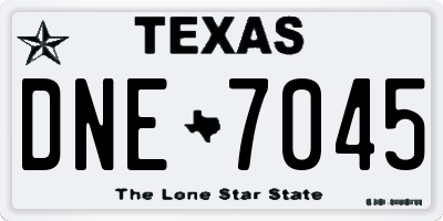 TX license plate DNE7045