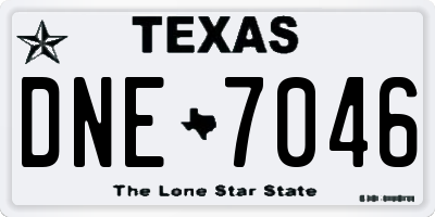 TX license plate DNE7046