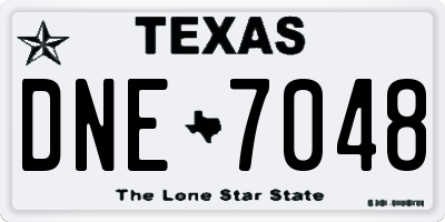 TX license plate DNE7048