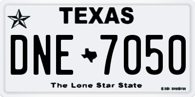 TX license plate DNE7050
