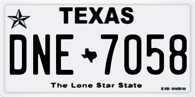 TX license plate DNE7058