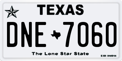 TX license plate DNE7060