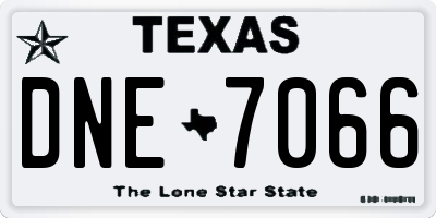 TX license plate DNE7066