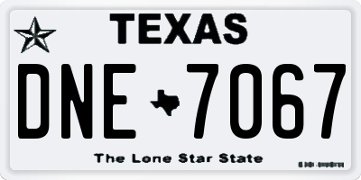 TX license plate DNE7067