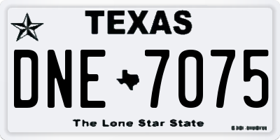 TX license plate DNE7075